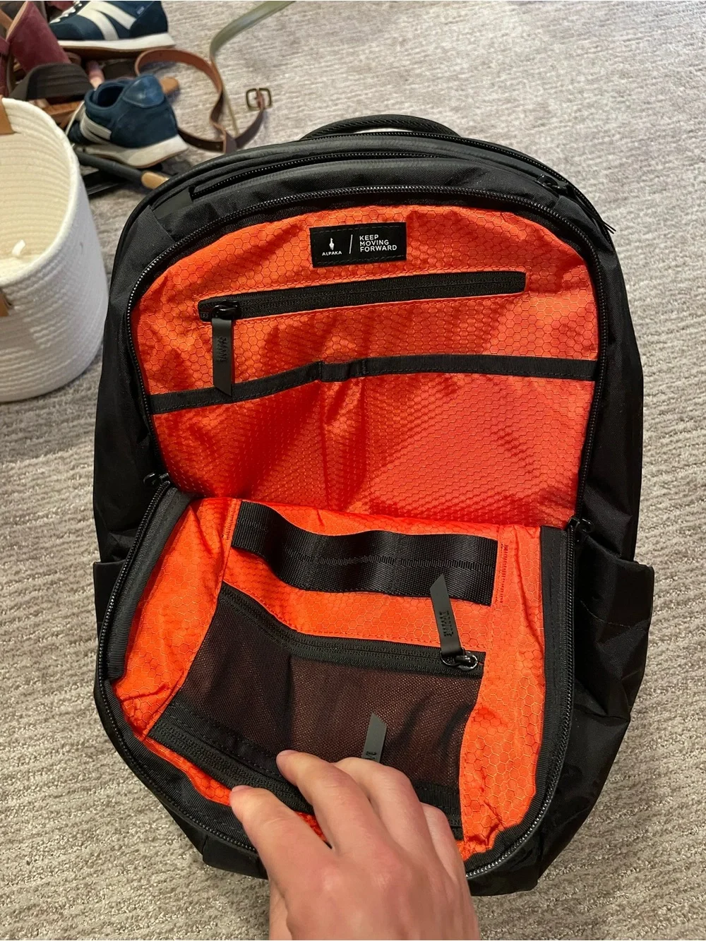 Black Men's Backpack - Streamlined Daily Carry Alpaka elements pro